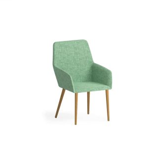 Poltrona con gambe in legno