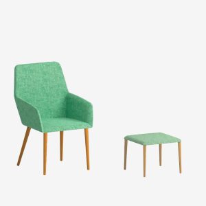 Sloop 55 Pouf con gambe in legno